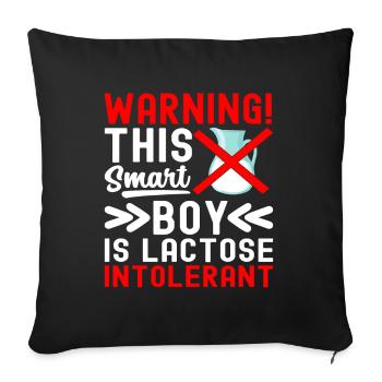 Lactose intolerance Lactose intolerant - Sofa pillowcase 17,3'' x 17,3'' (45 x 45 cm) - black - Front