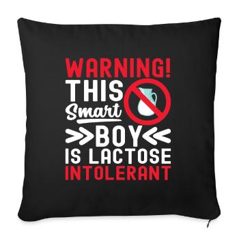 Lactose intolerance Lactose intolerant - Sofa pillowcase 17,3'' x 17,3'' (45 x 45 cm) - black - Front