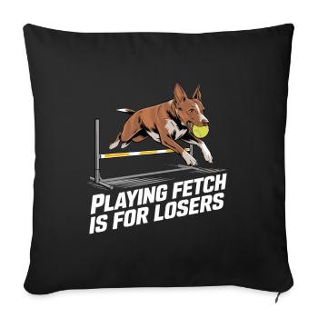 Flyball Sports canins - Housse de coussin décorative 45 x 45 cm - noir - Devant