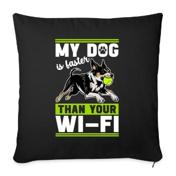 Flyball Sports canins - Housse de coussin décorative 45 x 45 cm - noir - Devant