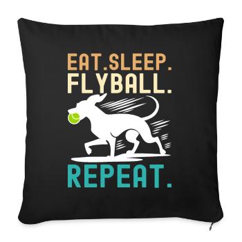 Flyball Sports canins - Housse de coussin décorative 45 x 45 cm - noir - Devant