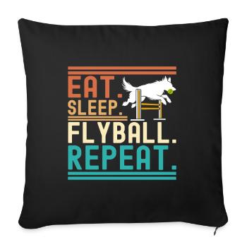 Flyball Sports canins - Housse de coussin décorative 45 x 45 cm - noir - Devant