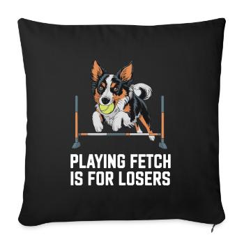 Flyball Sports canins - Housse de coussin décorative 45 x 45 cm - noir - Devant