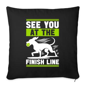 Flyball Sports canins - Housse de coussin décorative 45 x 45 cm - noir - Devant