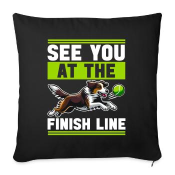 Flyball Sports canins - Housse de coussin décorative 45 x 45 cm - noir - Devant