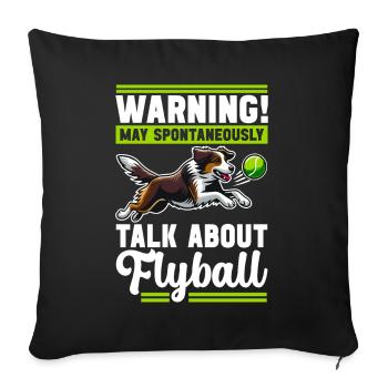 Flyball Sports canins - Housse de coussin décorative 45 x 45 cm - noir - Devant