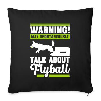Flyball Sports canins - Housse de coussin décorative 45 x 45 cm - noir - Devant
