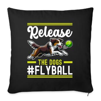 Flyball Sports canins - Housse de coussin décorative 45 x 45 cm - noir - Devant