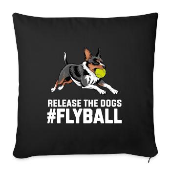 Flyball Sports canins - Housse de coussin décorative 45 x 45 cm - noir - Devant
