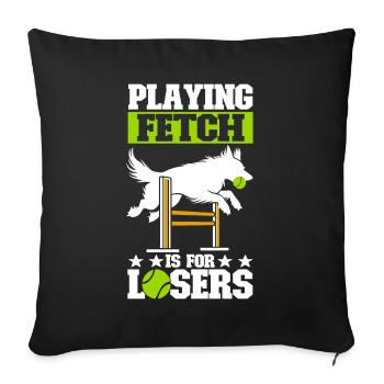 Flyball Sports canins - Housse de coussin décorative 45 x 45 cm - noir - Devant