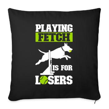 Flyball Sports canins - Housse de coussin décorative 45 x 45 cm - noir - Devant
