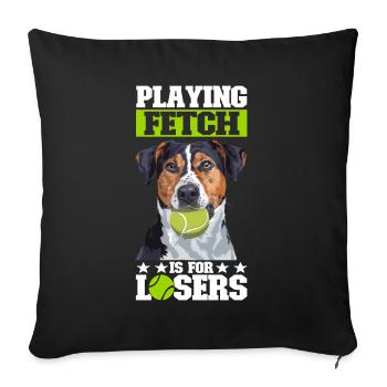 Flyball Sports canins - Housse de coussin décorative 45 x 45 cm - noir - Devant