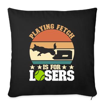Flyball Sports canins - Housse de coussin décorative 45 x 45 cm - noir - Devant