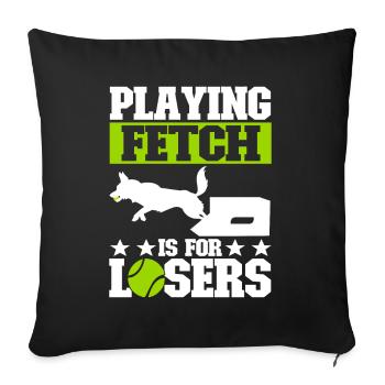 Flyball Sports canins - Housse de coussin décorative 45 x 45 cm - noir - Devant