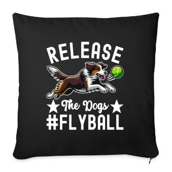 Flyball Sports canins - Housse de coussin décorative 45 x 45 cm - noir - Devant