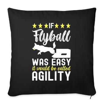 Flyball Sports canins - Housse de coussin décorative 45 x 45 cm - noir - Devant