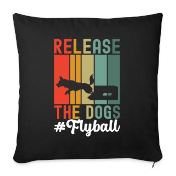 Flyball Sports canins - Housse de coussin décorative 45 x 45 cm - noir - Devant