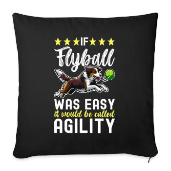 Flyball Sports canins - Housse de coussin décorative 45 x 45 cm - noir - Devant