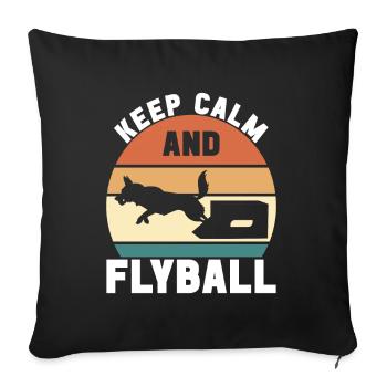 Flyball Sports canins - Housse de coussin décorative 45 x 45 cm - noir - Devant