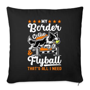 Flyball Sports canins - Housse de coussin décorative 45 x 45 cm - noir - Devant