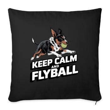 Flyball Sports canins - Housse de coussin décorative 45 x 45 cm - noir - Devant