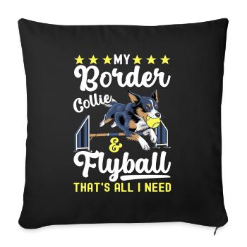 Flyball Sports canins - Housse de coussin décorative 45 x 45 cm - noir - Devant