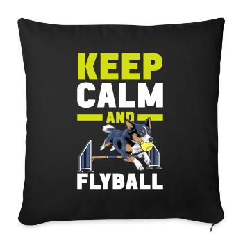Flyball Sports canins - Housse de coussin décorative 45 x 45 cm - noir - Devant