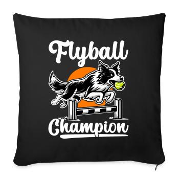 Flyball Sports canins - Housse de coussin décorative 45 x 45 cm - noir - Devant