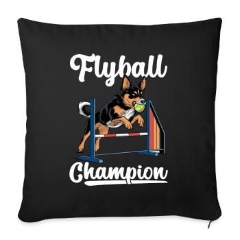 Flyball Sports canins - Housse de coussin décorative 45 x 45 cm - noir - Devant