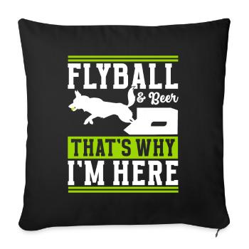 Flyball Sports canins - Housse de coussin décorative 45 x 45 cm - noir - Devant