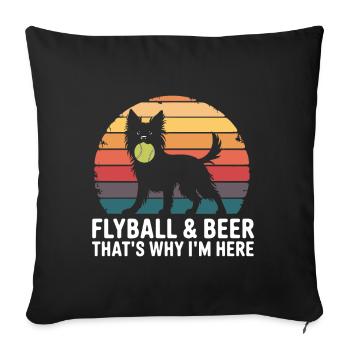 Flyball Sports canins - Housse de coussin décorative 45 x 45 cm - noir - Devant