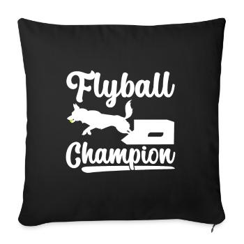 Flyball Dog Sports - Sofa pillowcase 17,3'' x 17,3'' (45 x 45 cm) - black - Front