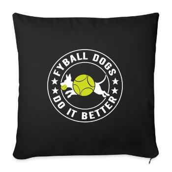 Flyball Sports canins - Housse de coussin décorative 45 x 45 cm - noir - Devant
