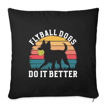 Flyball Sports canins - Housse de coussin décorative 45 x 45 cm - noir - Devant