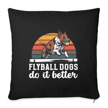 Flyball Sports canins - Housse de coussin décorative 45 x 45 cm - noir - Devant