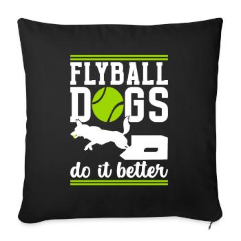 Flyball Sports canins - Housse de coussin décorative 45 x 45 cm - noir - Devant