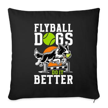 Flyball Sports canins - Housse de coussin décorative 45 x 45 cm - noir - Devant