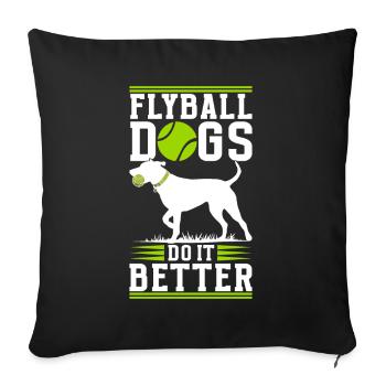 Flyball Sports canins - Housse de coussin décorative 45 x 45 cm - noir - Devant