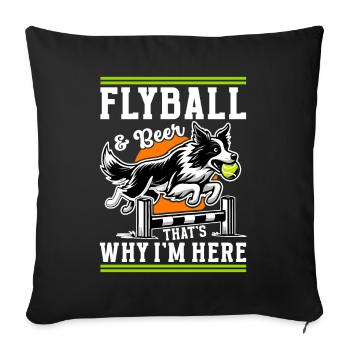 Flyball Sports canins - Housse de coussin décorative 45 x 45 cm - noir - Devant