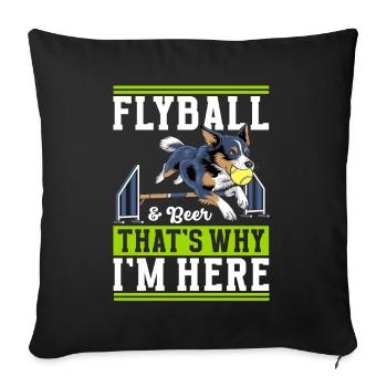 Flyball Sports canins - Housse de coussin décorative 45 x 45 cm - noir - Devant