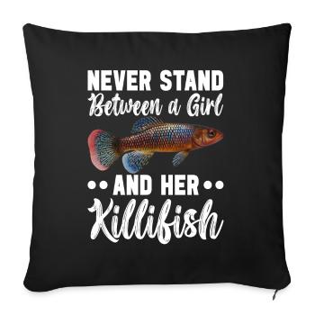 Killifisch Aquarium Amateurs de poissons - Housse de coussin décorative 45 x 45 cm - noir - Devant