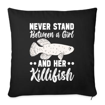 Killifisch Aquarium Amateurs de poissons - Housse de coussin décorative 45 x 45 cm - noir - Devant