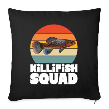 Killifisch Aquarium Amateurs de poissons - Housse de coussin décorative 45 x 45 cm - noir - Devant