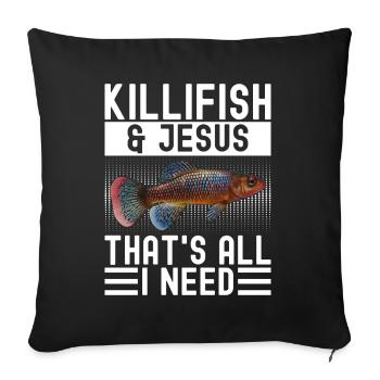 Killifisch Aquarium Amateurs de poissons - Housse de coussin décorative 45 x 45 cm - noir - Devant