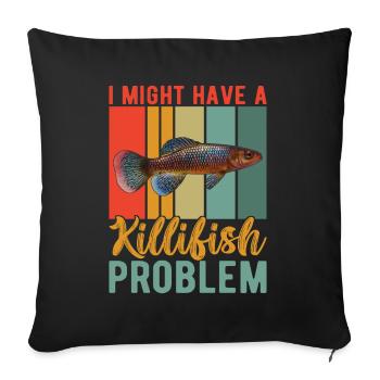 Killifisch Aquarium Amateurs de poissons - Housse de coussin décorative 45 x 45 cm - noir - Devant