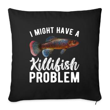 Killifisch Aquarium Amateurs de poissons - Housse de coussin décorative 45 x 45 cm - noir - Devant
