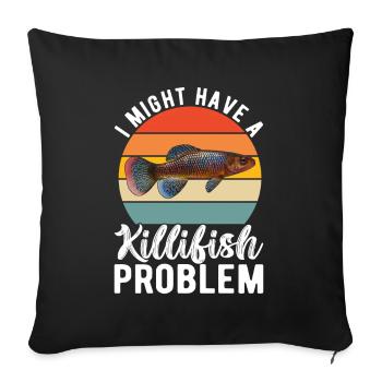 Killifisch Aquarium Amateurs de poissons - Housse de coussin décorative 45 x 45 cm - noir - Devant
