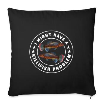 Killifisch Aquarium Amateurs de poissons - Housse de coussin décorative 45 x 45 cm - noir - Devant