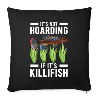 Killifisch Aquarium Amateurs de poissons - Housse de coussin décorative 45 x 45 cm - noir - Devant
