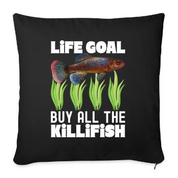 Killifisch Aquarium Amateurs de poissons - Housse de coussin décorative 45 x 45 cm - noir - Devant